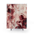 Pink Watercolor Botanical Red Floral Shower Curtain