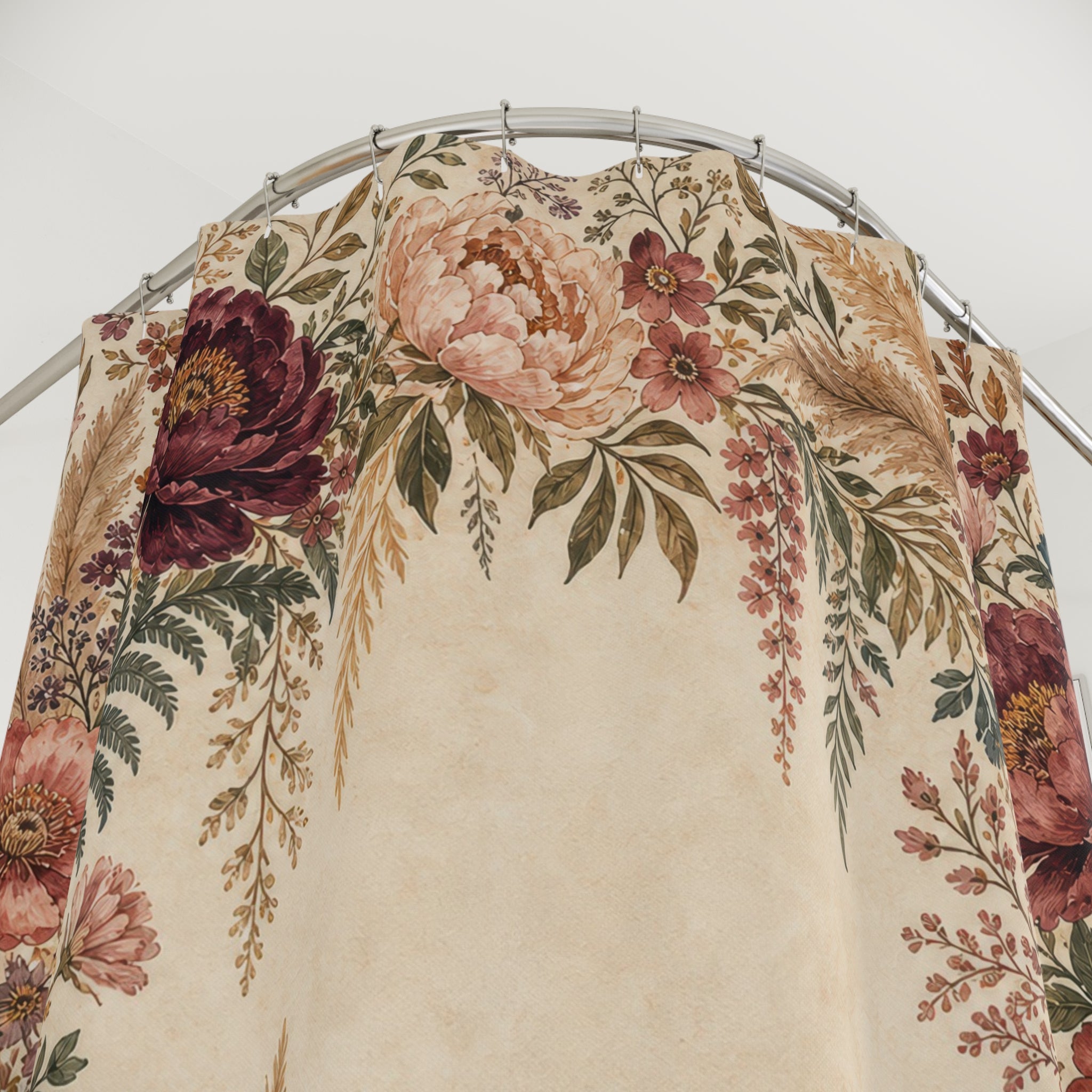 Vintage Rose Boho Shower Curtain