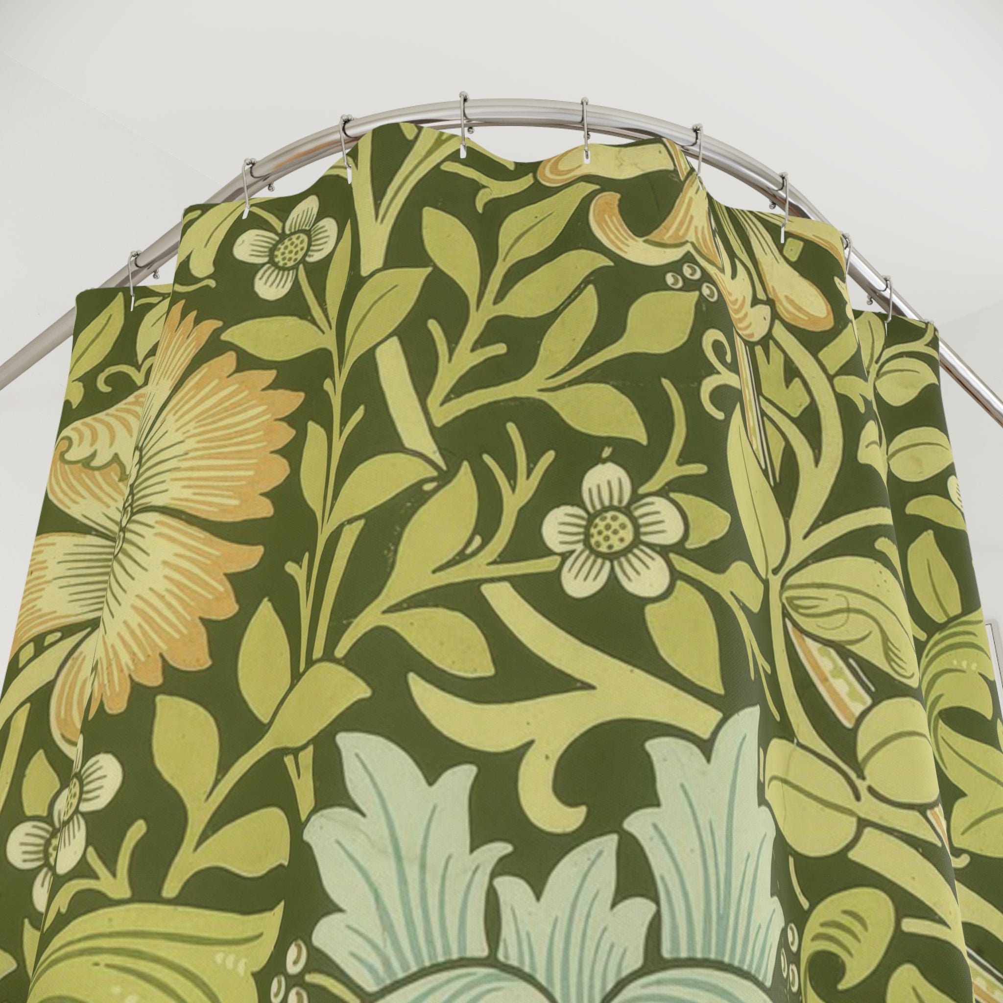 Morris Compton Shower Curtain – Olive Green 1896