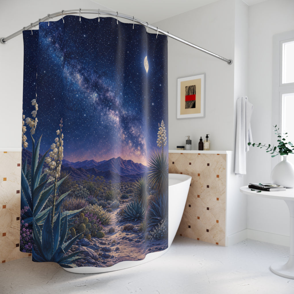 Starry Agave Desert Night Shower Curtain