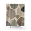 Sage Taupe Pebble Shape Shower Curtain