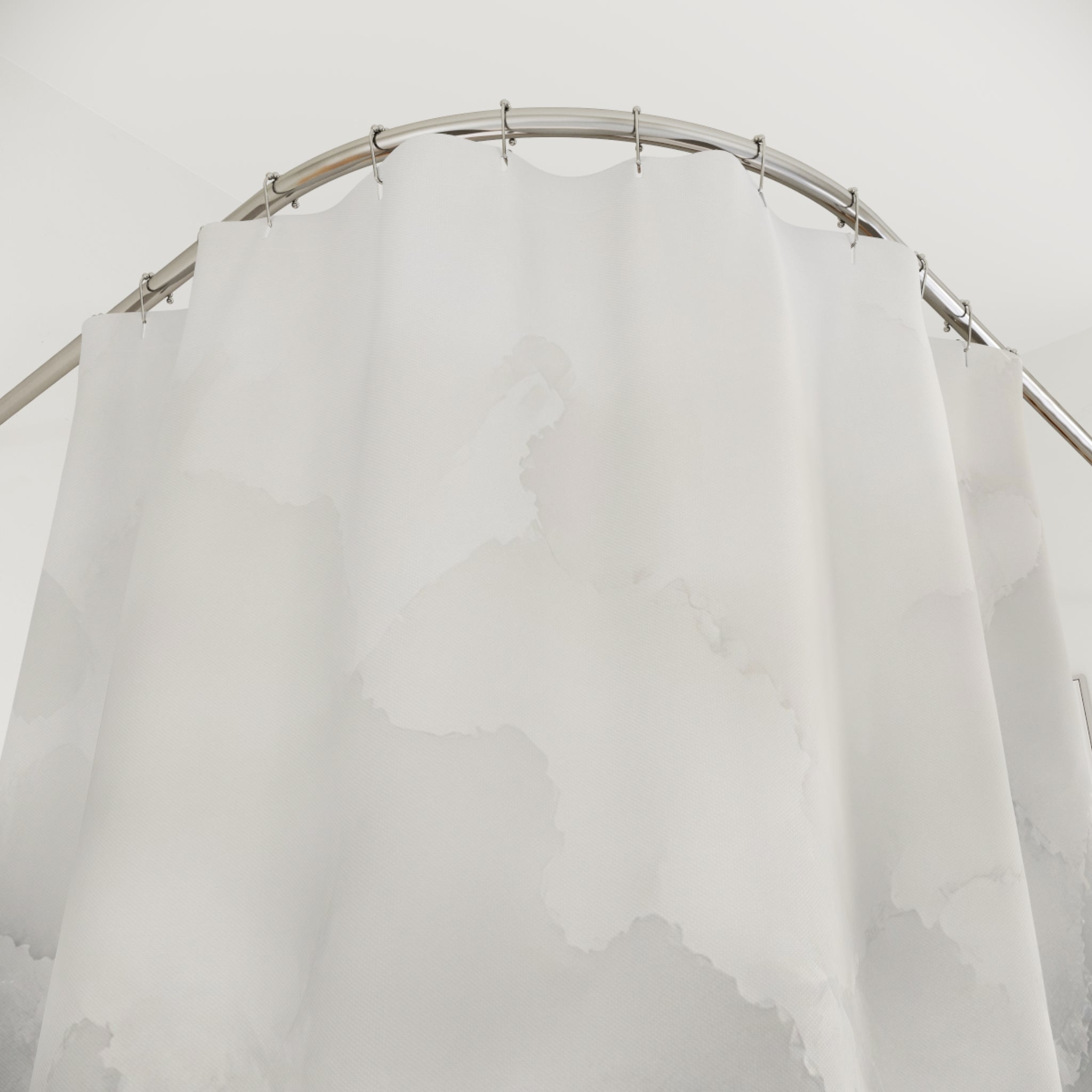 Soft Grey Watercolor Shower Curtain