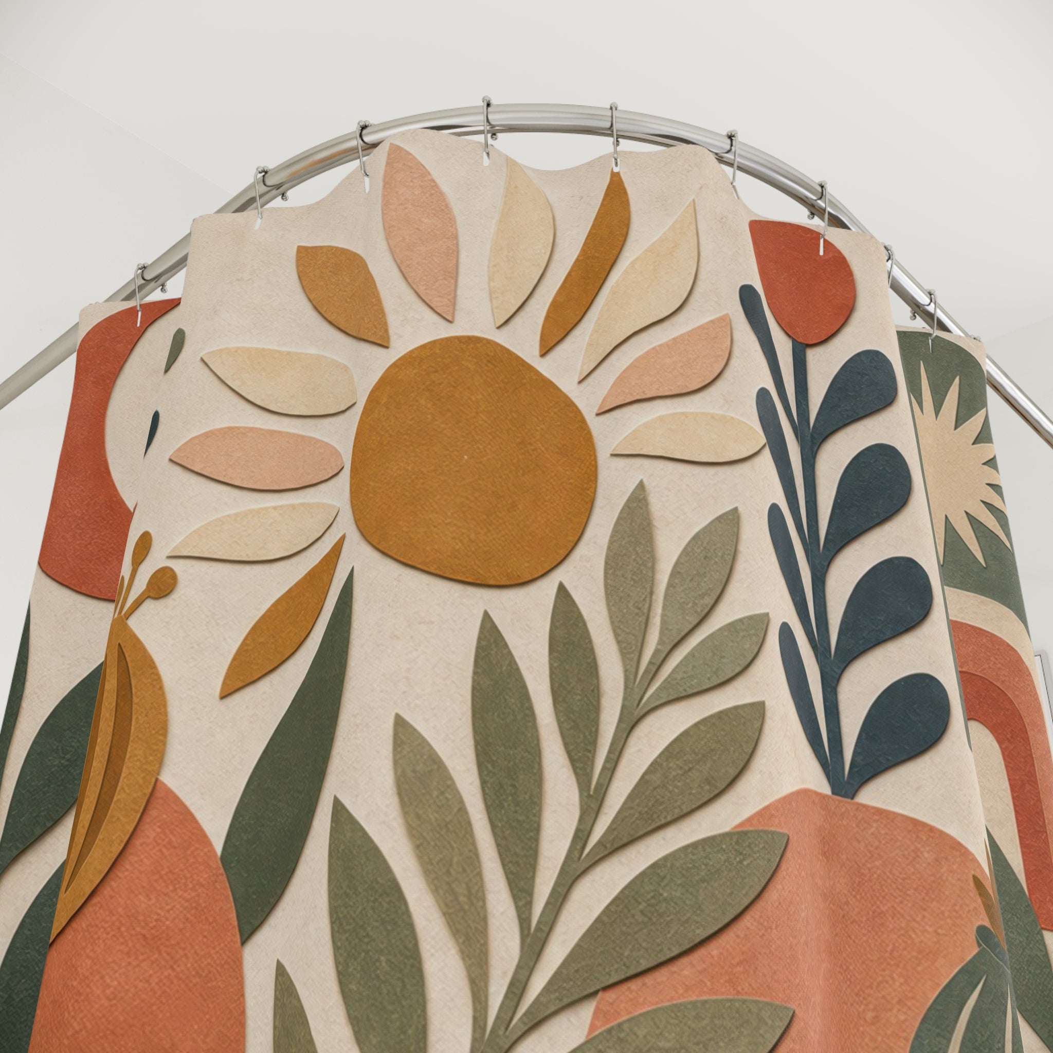 Modern Boho Botanical Shower Curtain