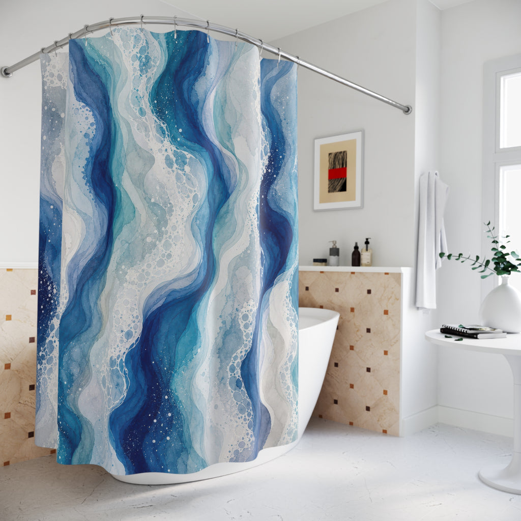 Blue Teal Ocean Shower Curtain
