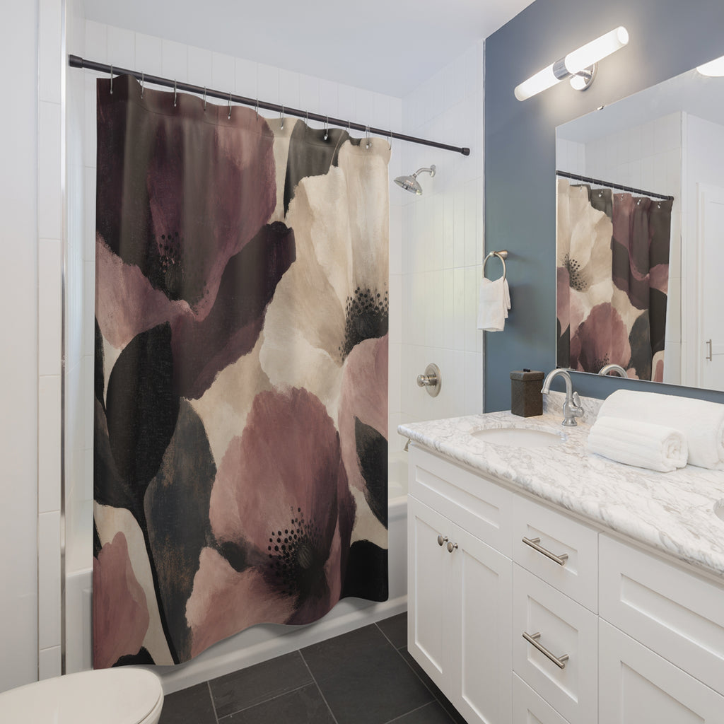 Mauve Floral Shower Curtain