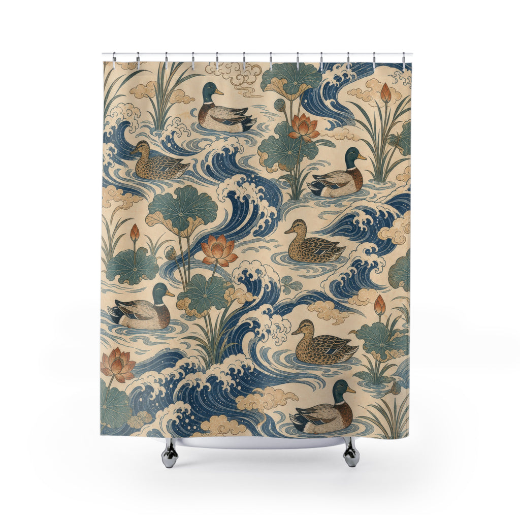 Blue Wave Mallard Shower Curtain