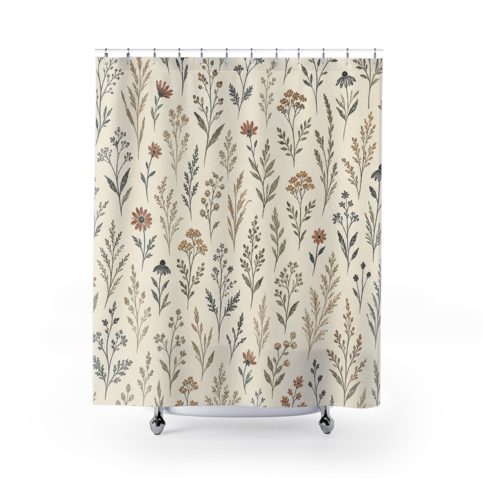 Delicate Botanical Meadow Shower Curtain