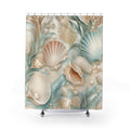 Shell Shower Curtain: Aqua Seashell Coastal