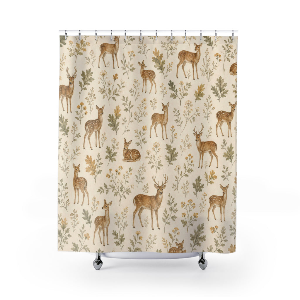 Woodland Animal Deer Shower Curtain