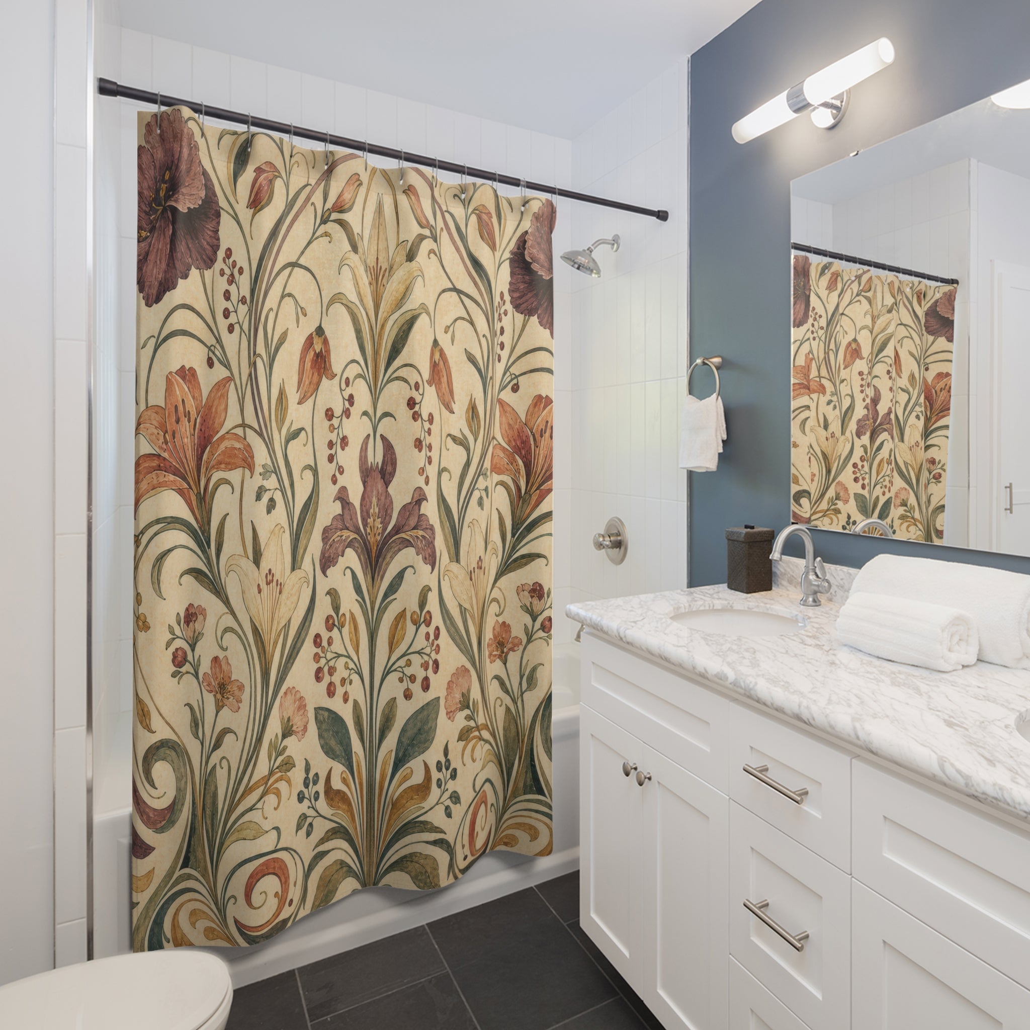 Art Nouveau Lily Shower Curtain