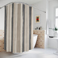 Greige French Stripe Shower Curtain