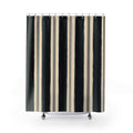 Ivory White Clean Vertical Stripe Shower Curtain