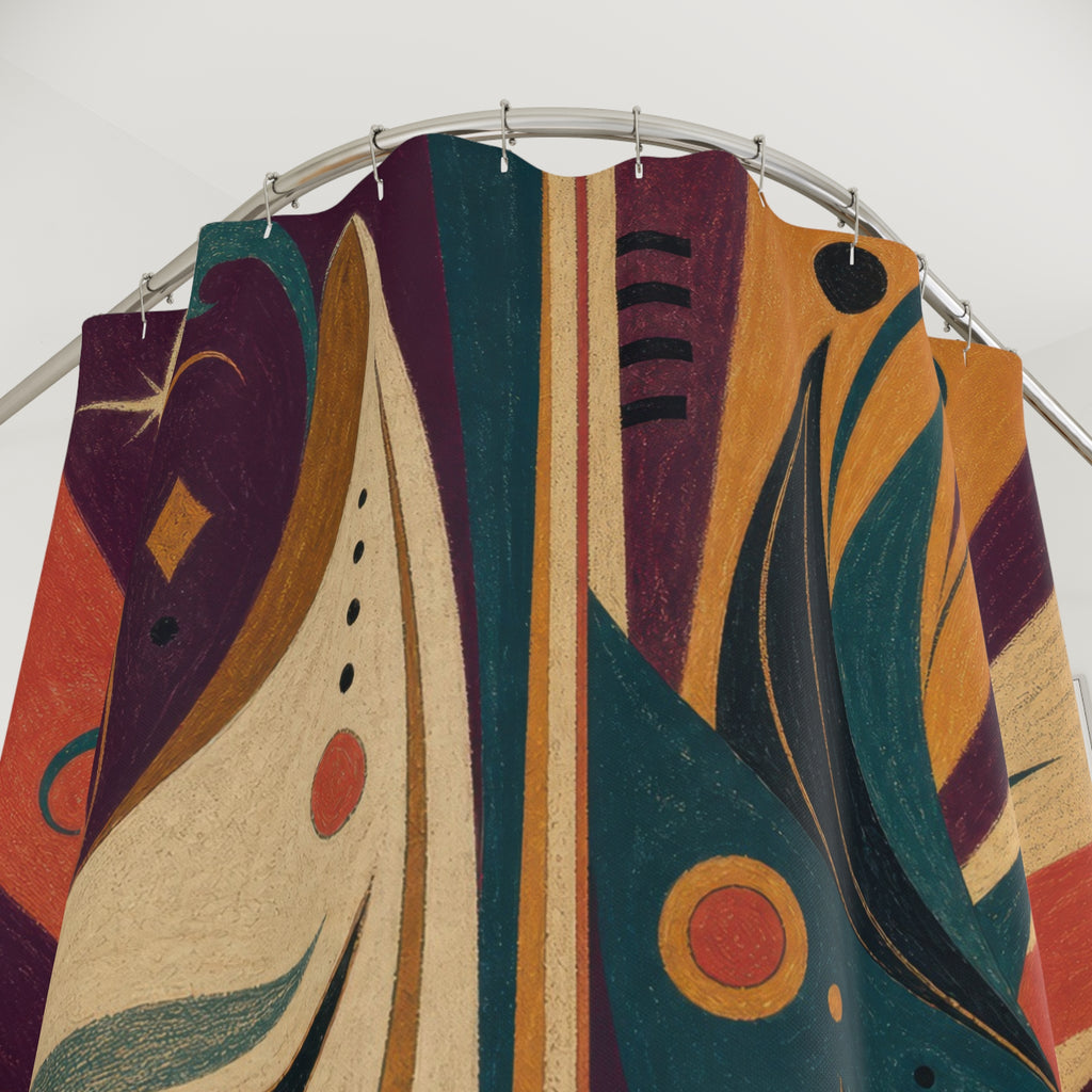 Art Deco Theatrical Mask Shower Curtain
