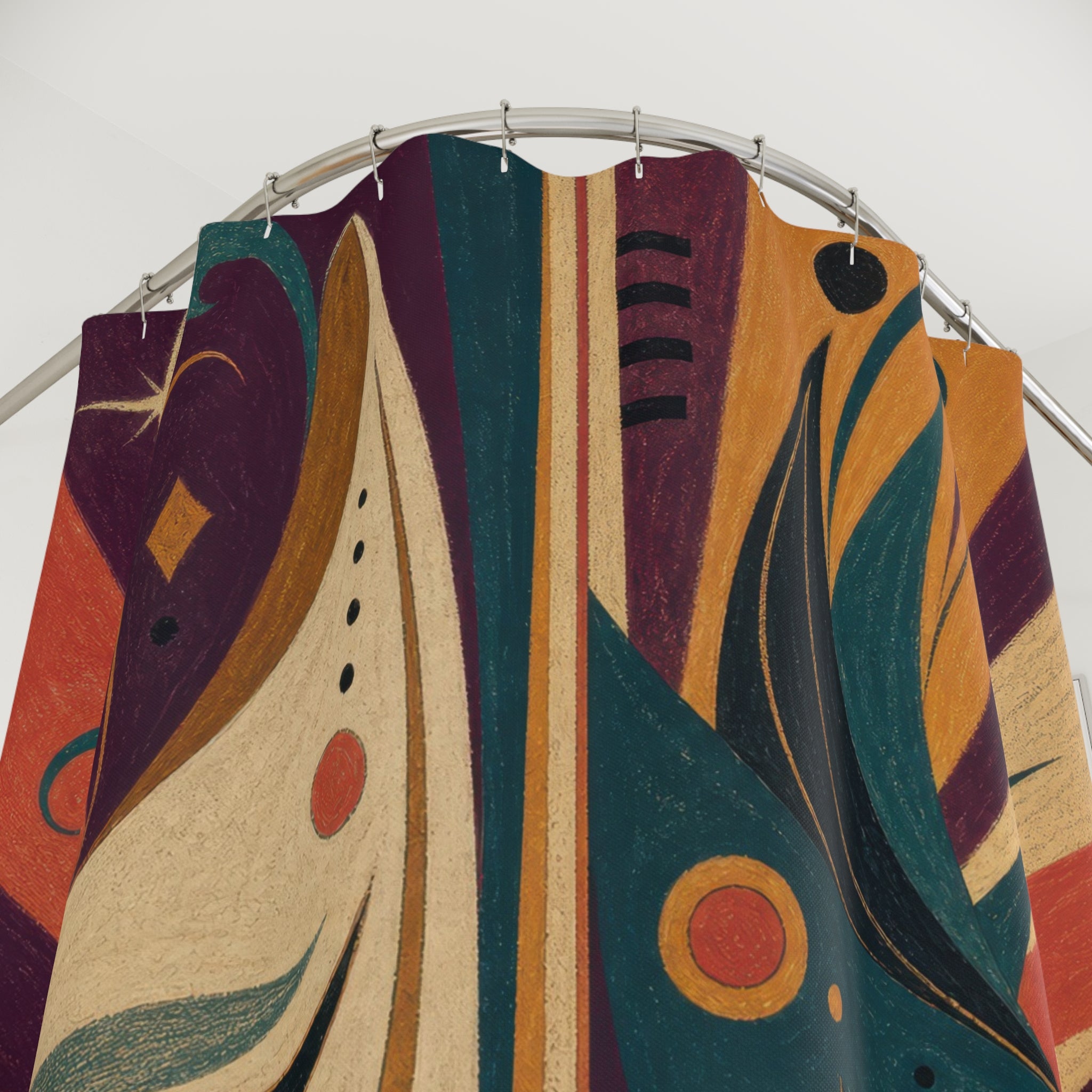 Art Deco Theatrical Mask Shower Curtain