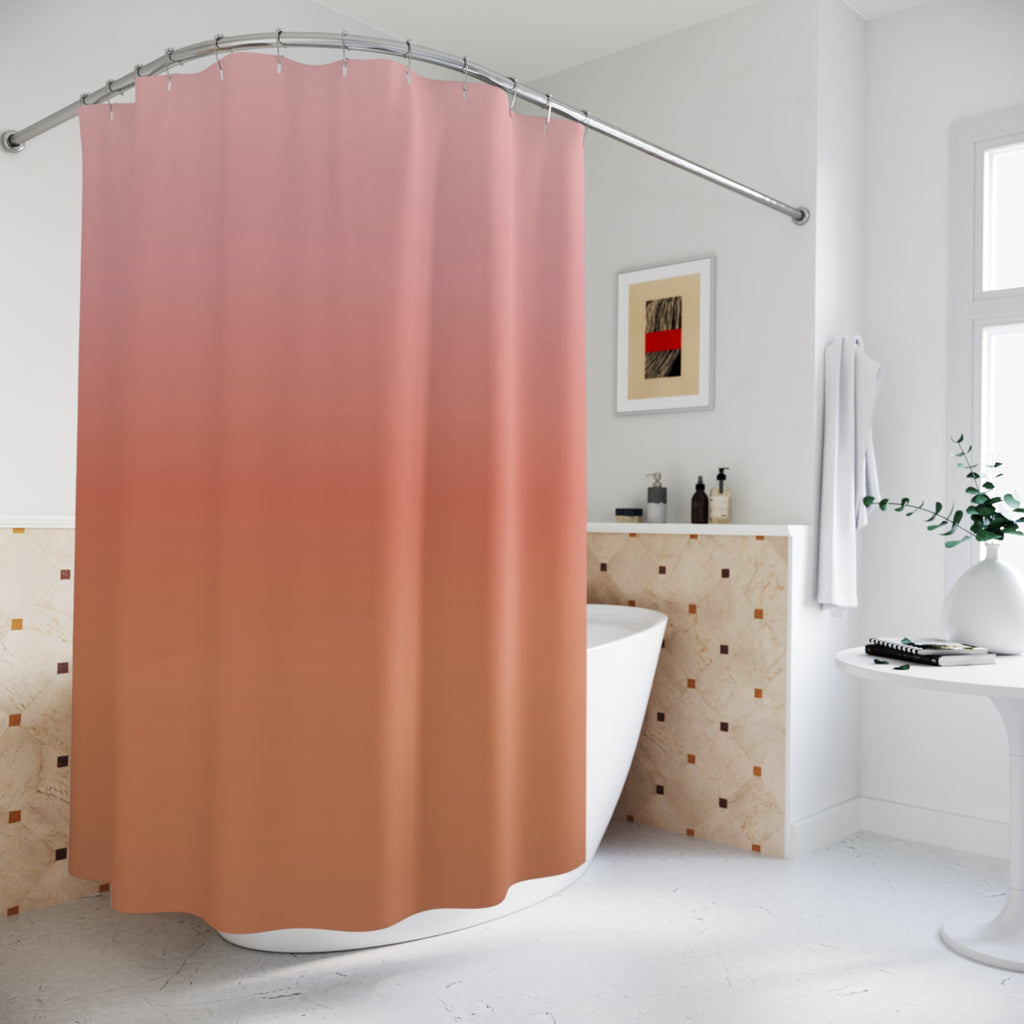 Pink Ombre Shower Curtain — Coral to Terracotta