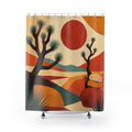 Mid Century Joshua Tree Shower Curtain