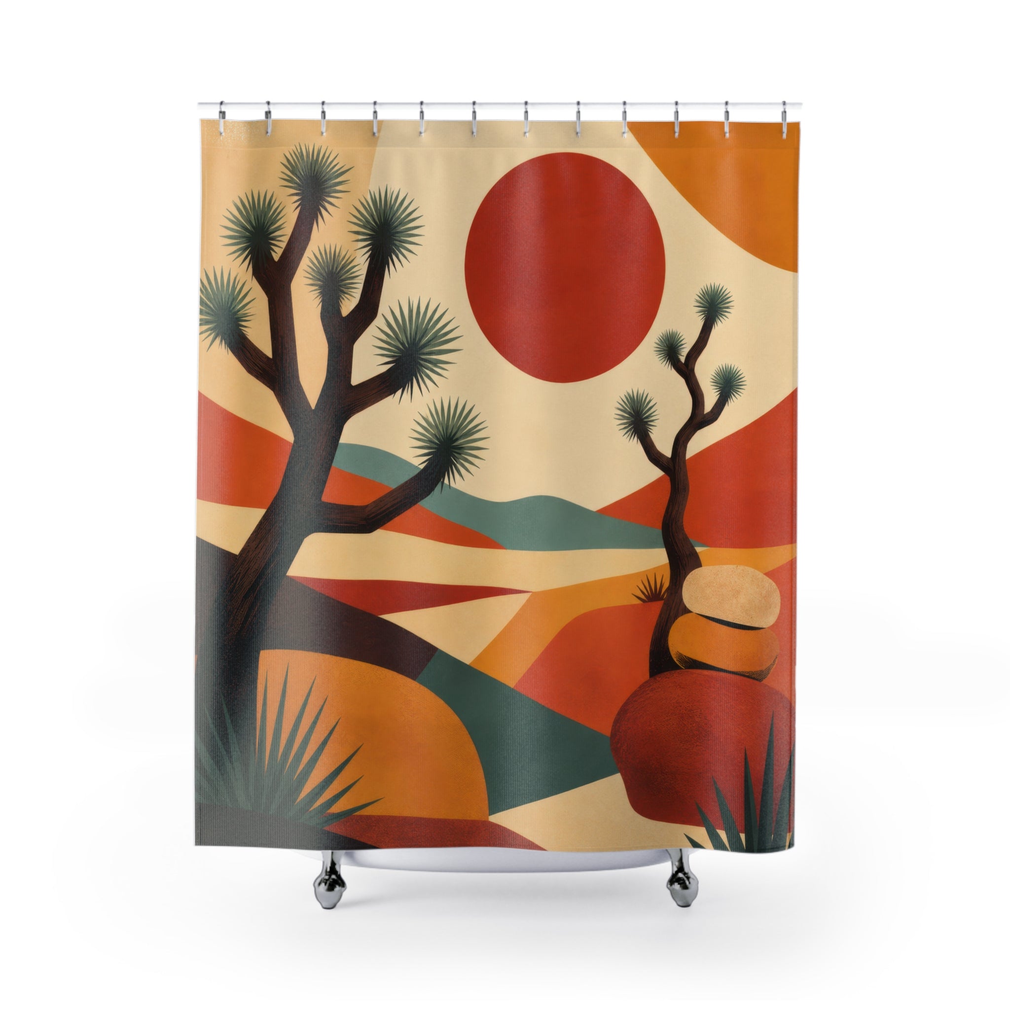 Mid Century Joshua Tree Shower Curtain