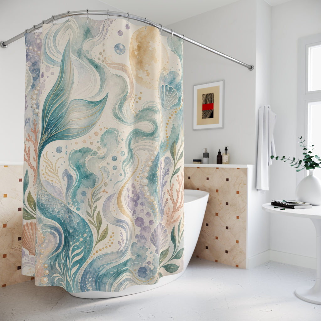 Mermaid Ocean Nautical Shower Curtain