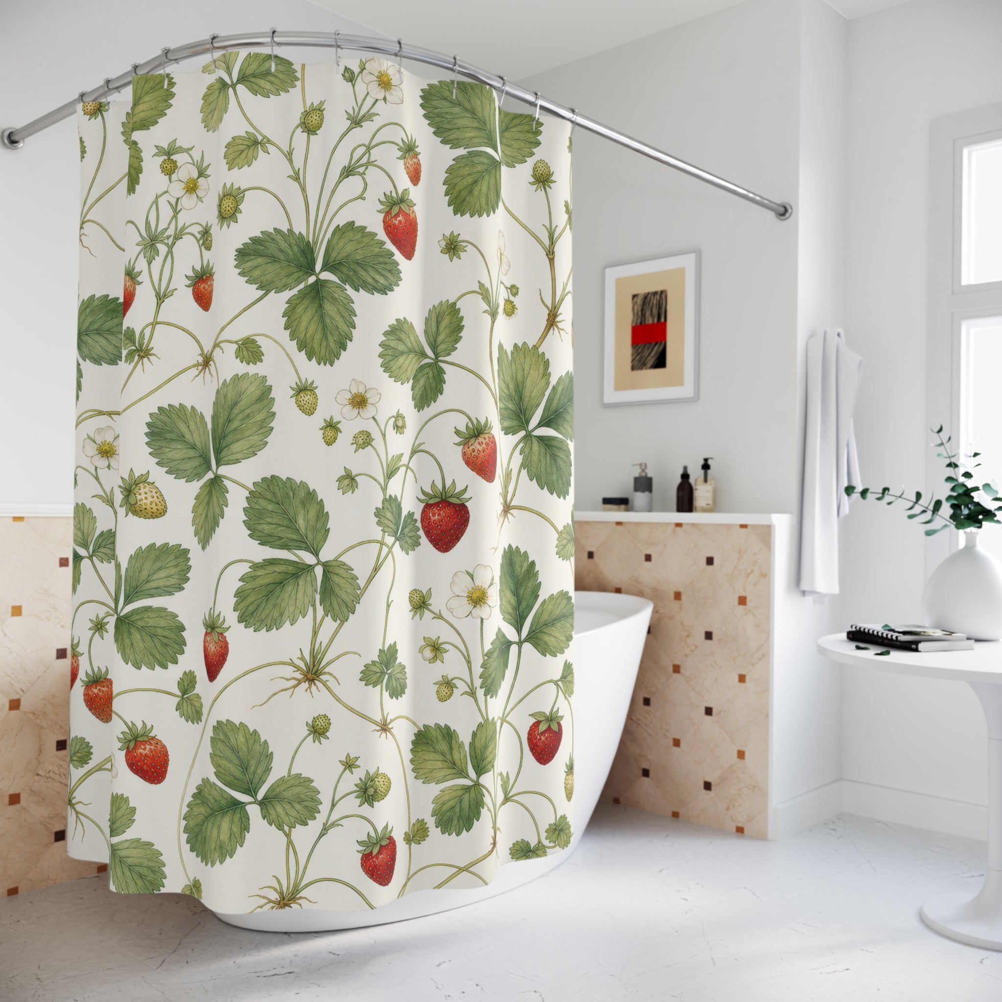 Wild Berry Botanical Plant Shower Curtain