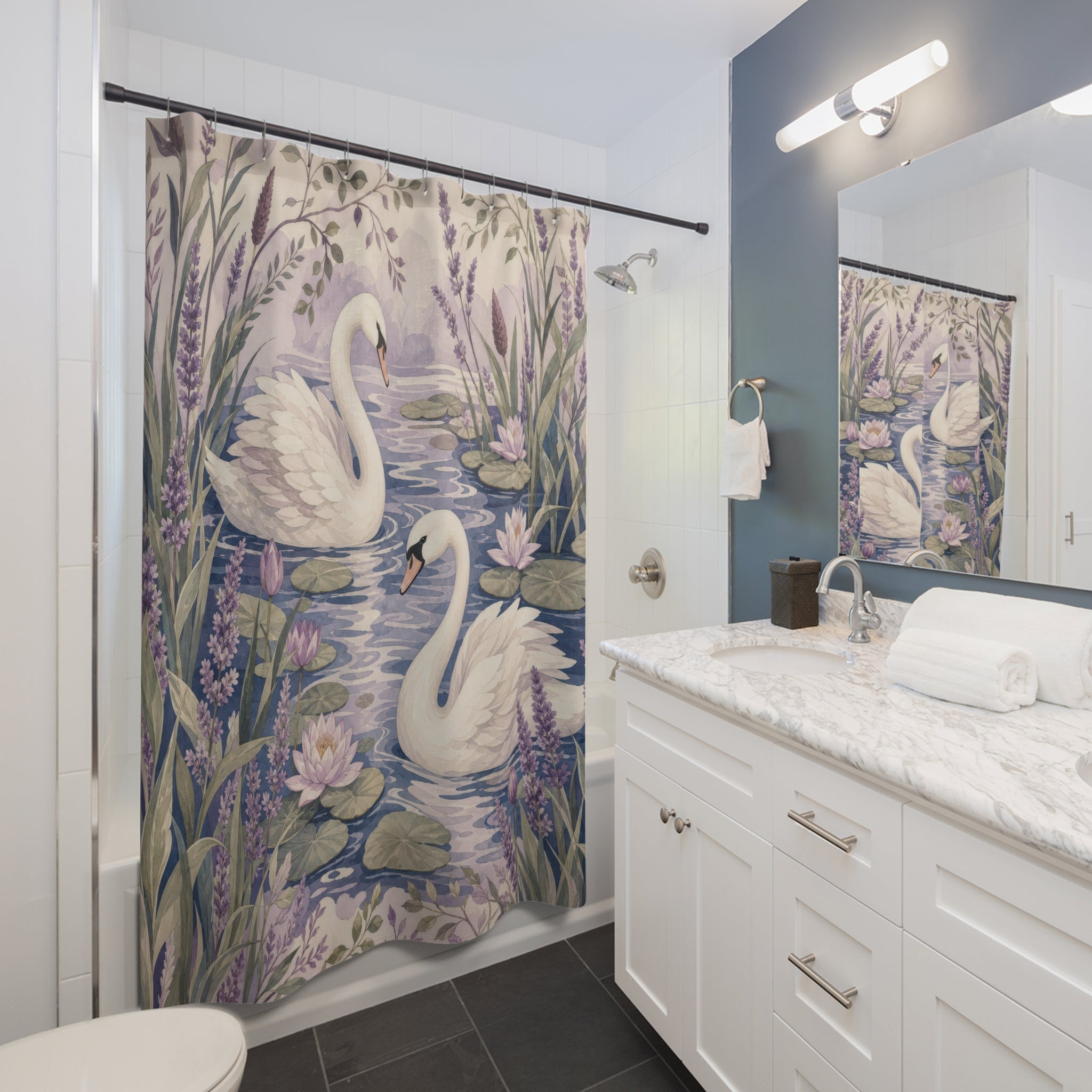 Unique Swan Shower Curtain
