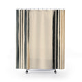 Ivory Beige Border Stripe Shower Curtain