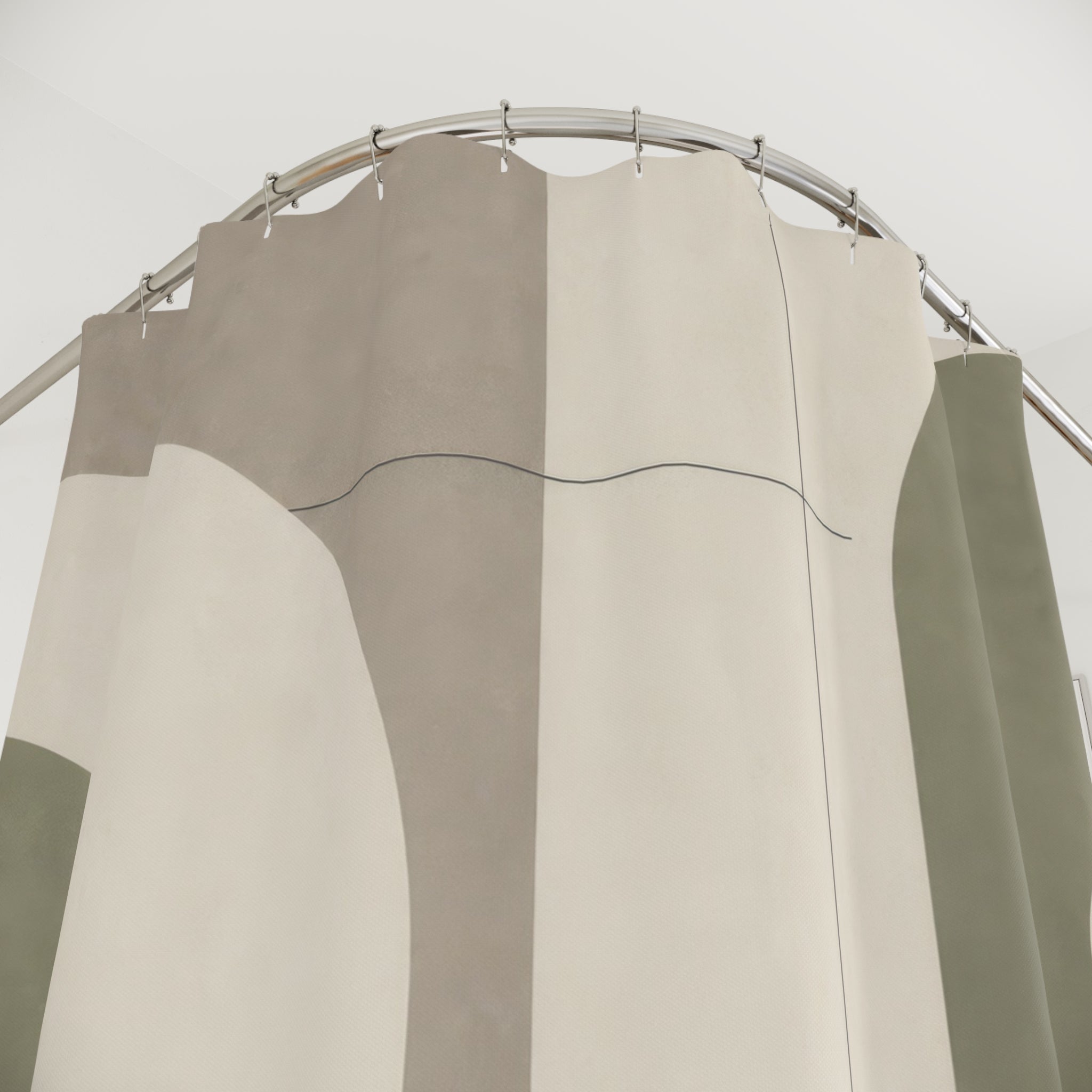 Beige Gray Modern Sage Green Shower Curtain