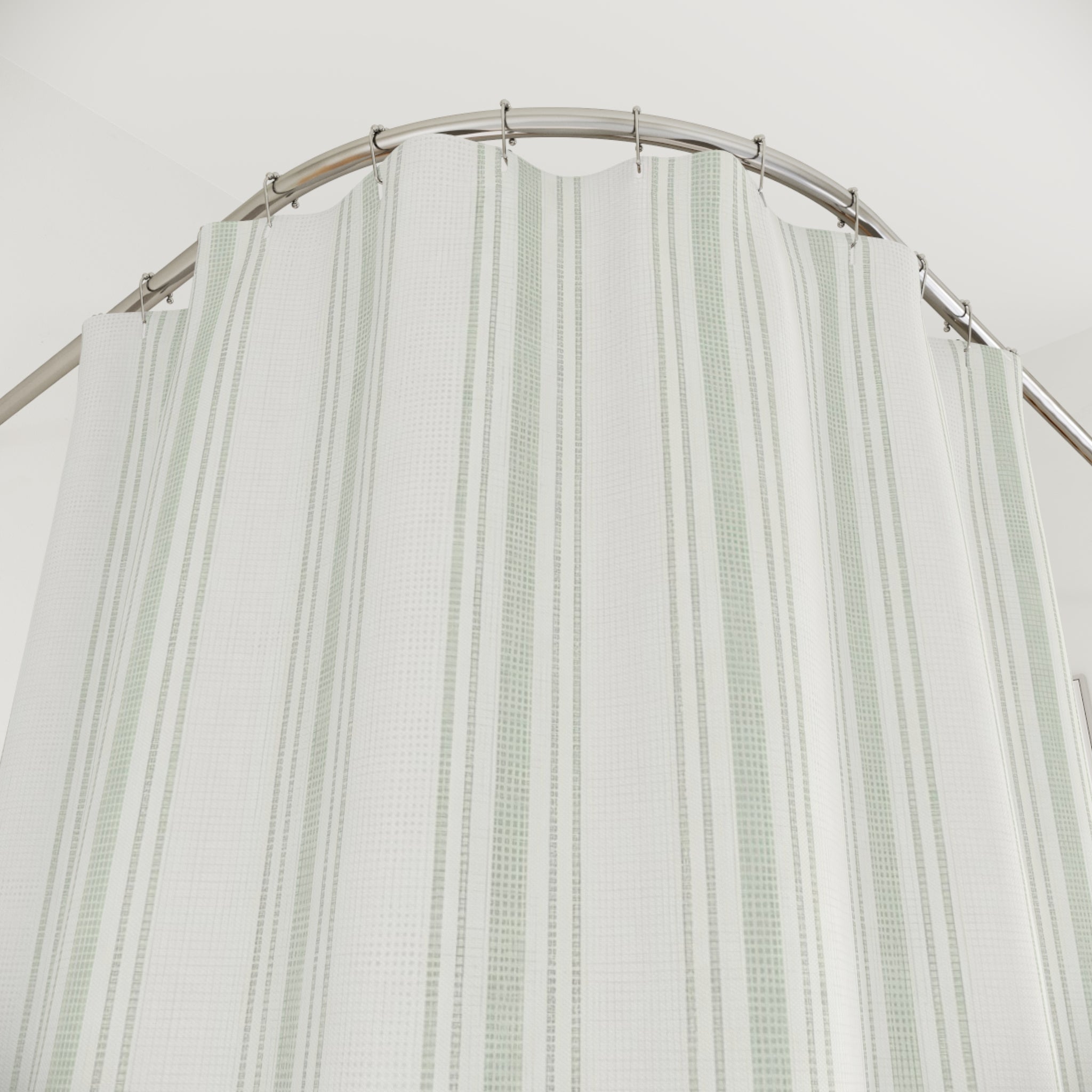 Seafoam Green Stripe Shower Curtain