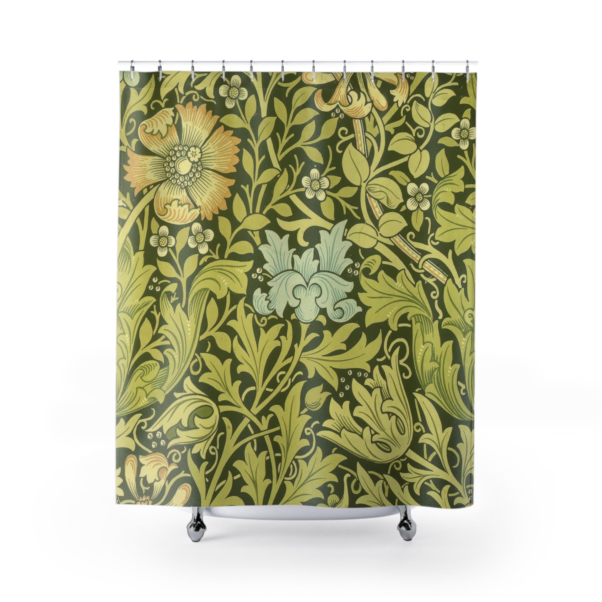 Morris Compton Shower Curtain – Olive Green 1896