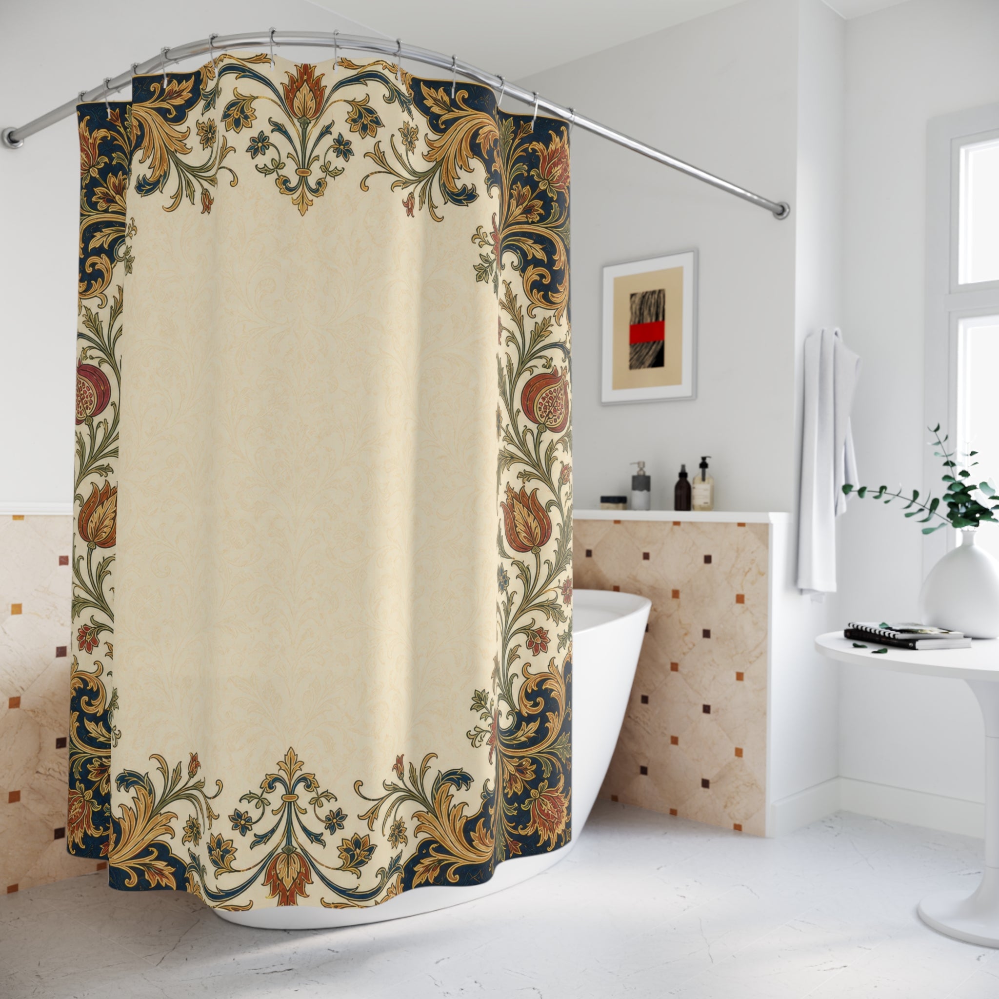 Jacobean Border Shower Curtain