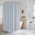 Blue and White Gradient Dot Shower Curtain