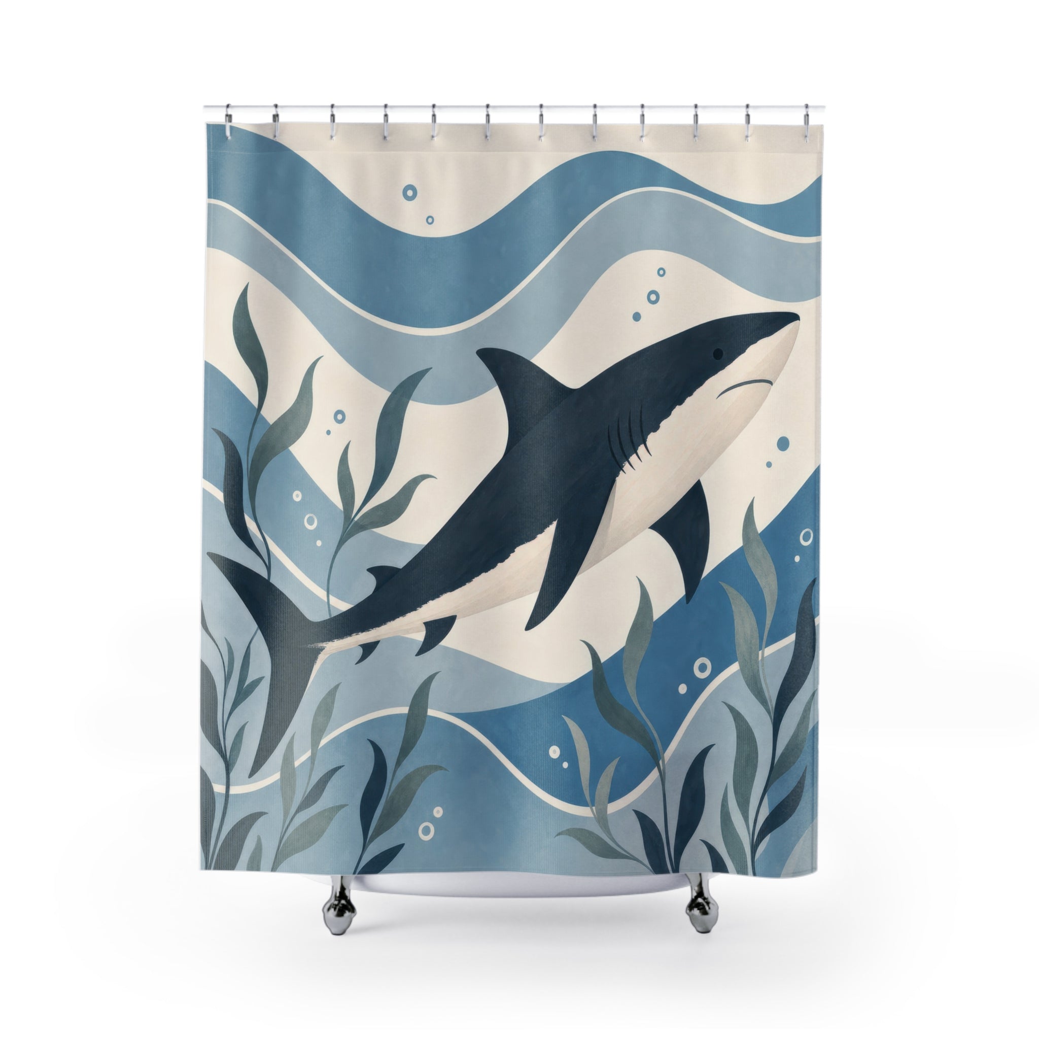 Ocean Shark Shower Curtain: Ocean Shower Curtain