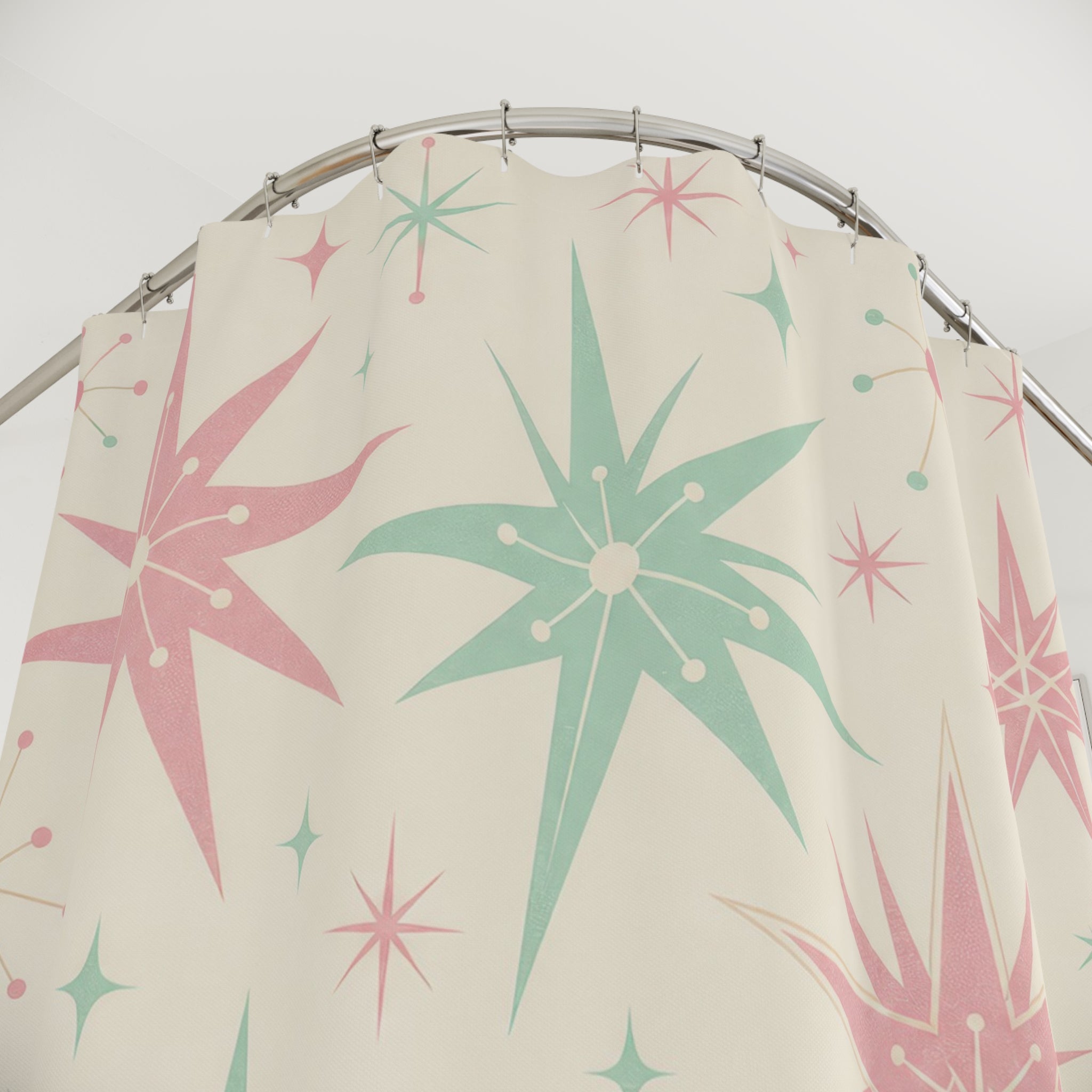 Atomic Starburst Retro Shower Curtain
