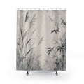 Gray Meadow Grass Shower Curtain
