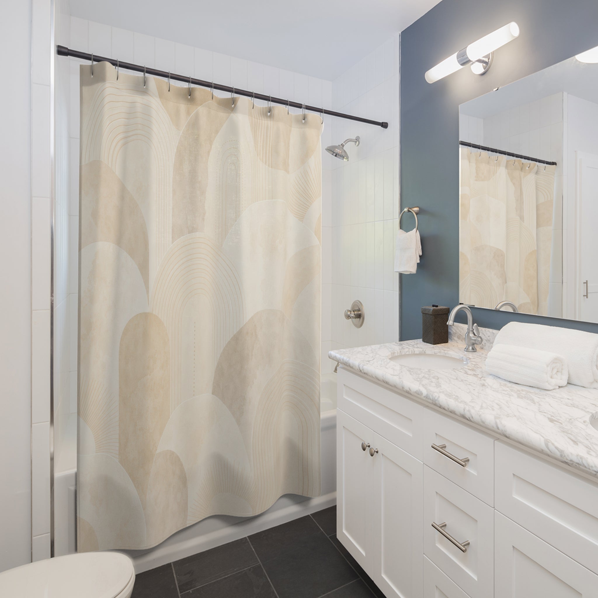 Ivory Circle Arch Shower Curtain