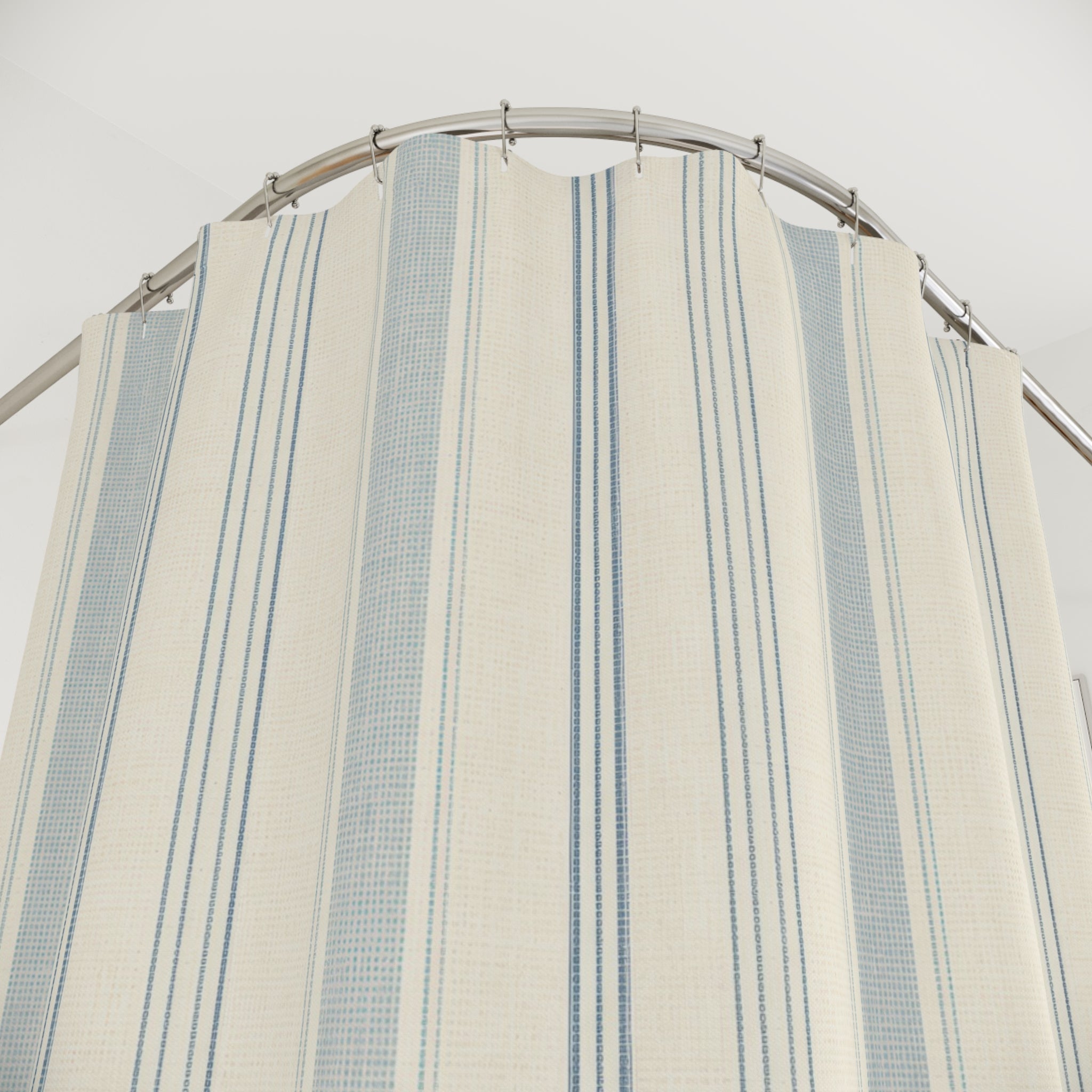 Pale Blue Spa Stripe Shower Curtain