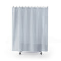 Navy Pinstripe Shower Curtain — Classic Ticking