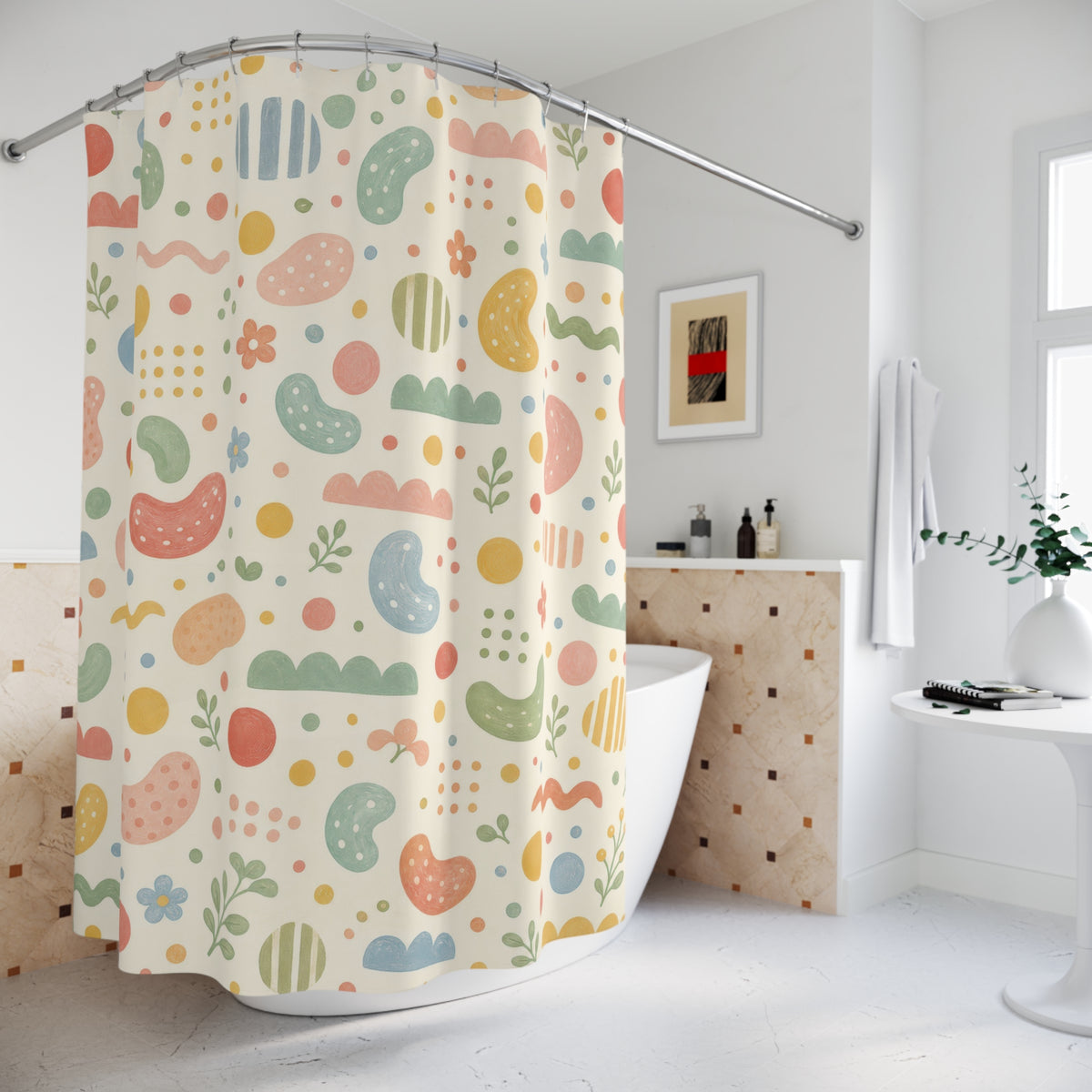 Abstract Retro Shower Curtain