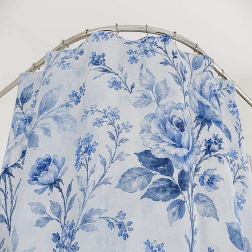 Blue Cottage Floral Shower Curtain