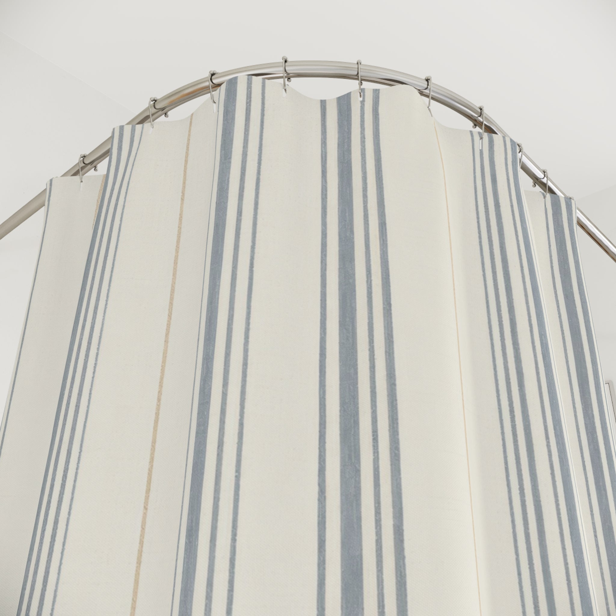Soft Blue Pinstripe Shower Curtain, Blue Grey Classic Bathroom Decor, Airy Stripe Bath Curtain, Guest Bathroom Decor, Small Bathroom Decor