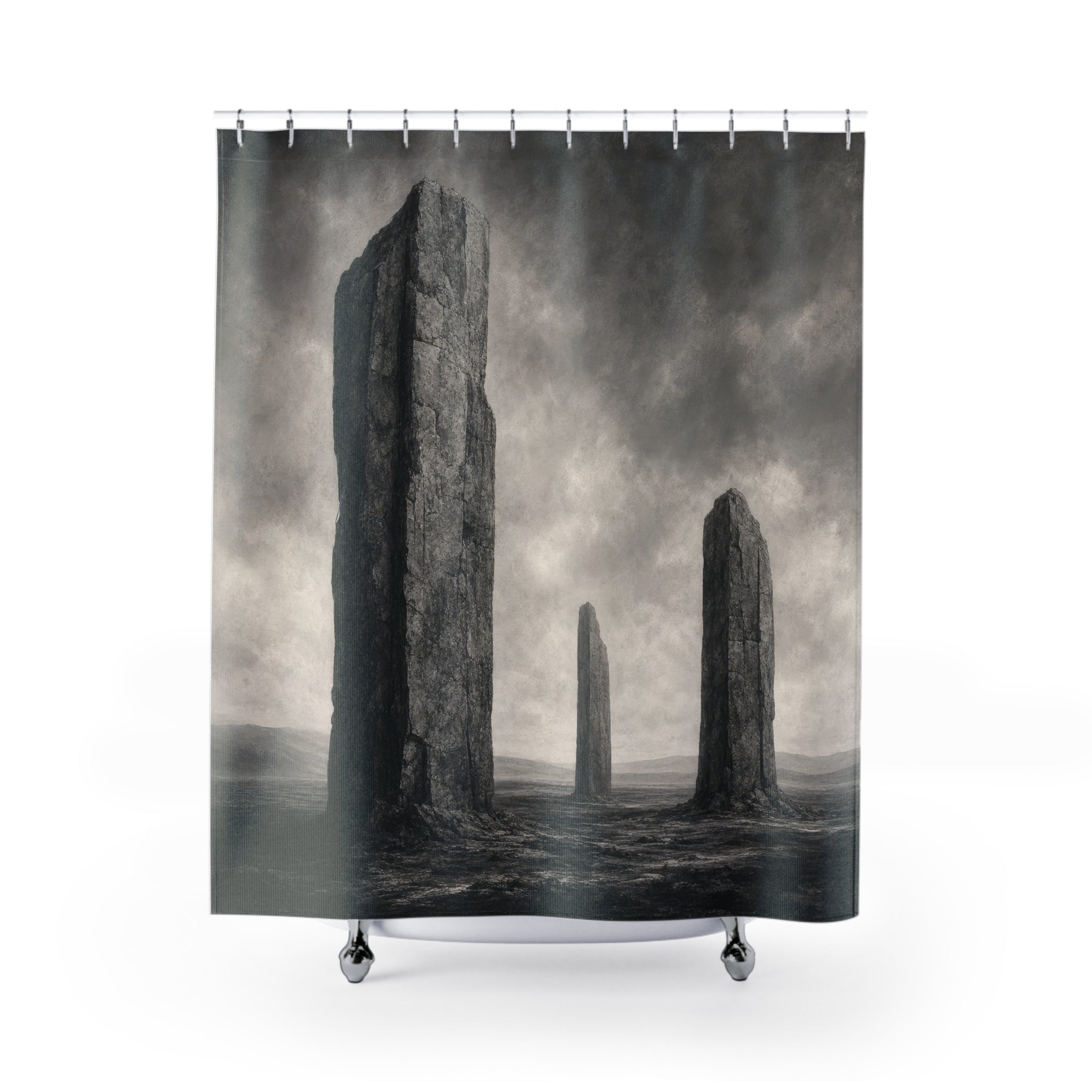Black & Grey Monolith Shower Curtain