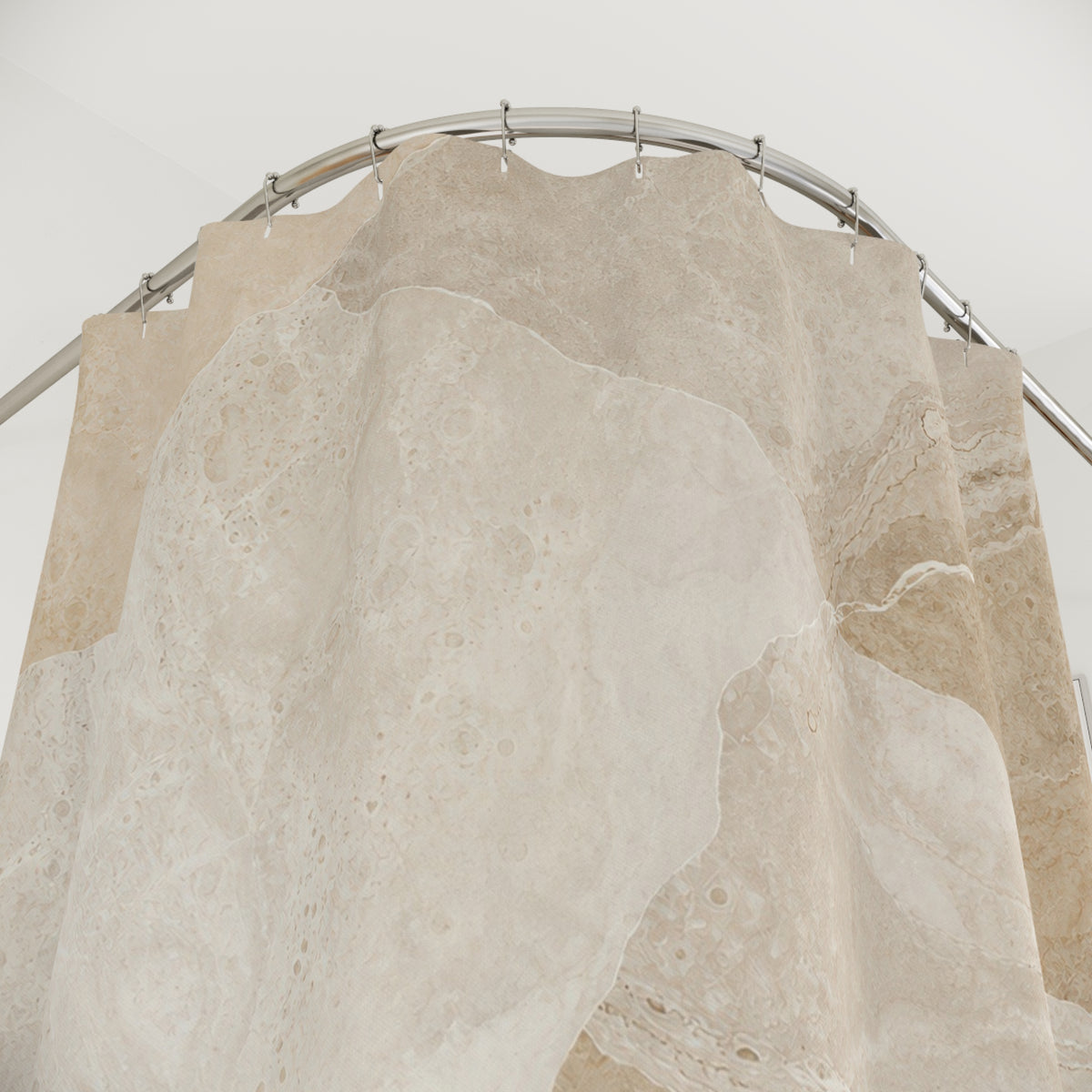 Beige Cream Abstract Stone Shower Curtain