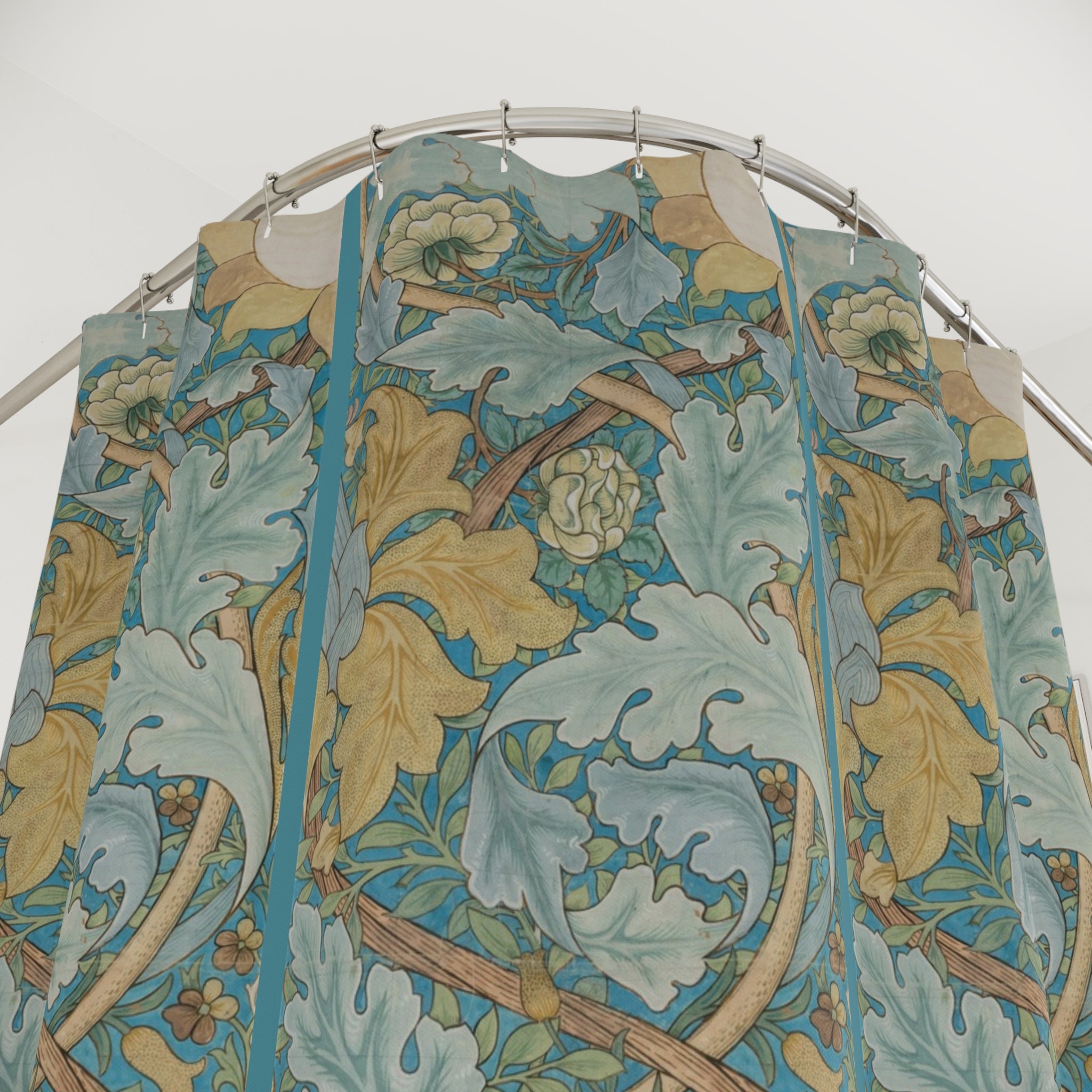 Morris St James Shower Curtain – Tiled Blue & Gold