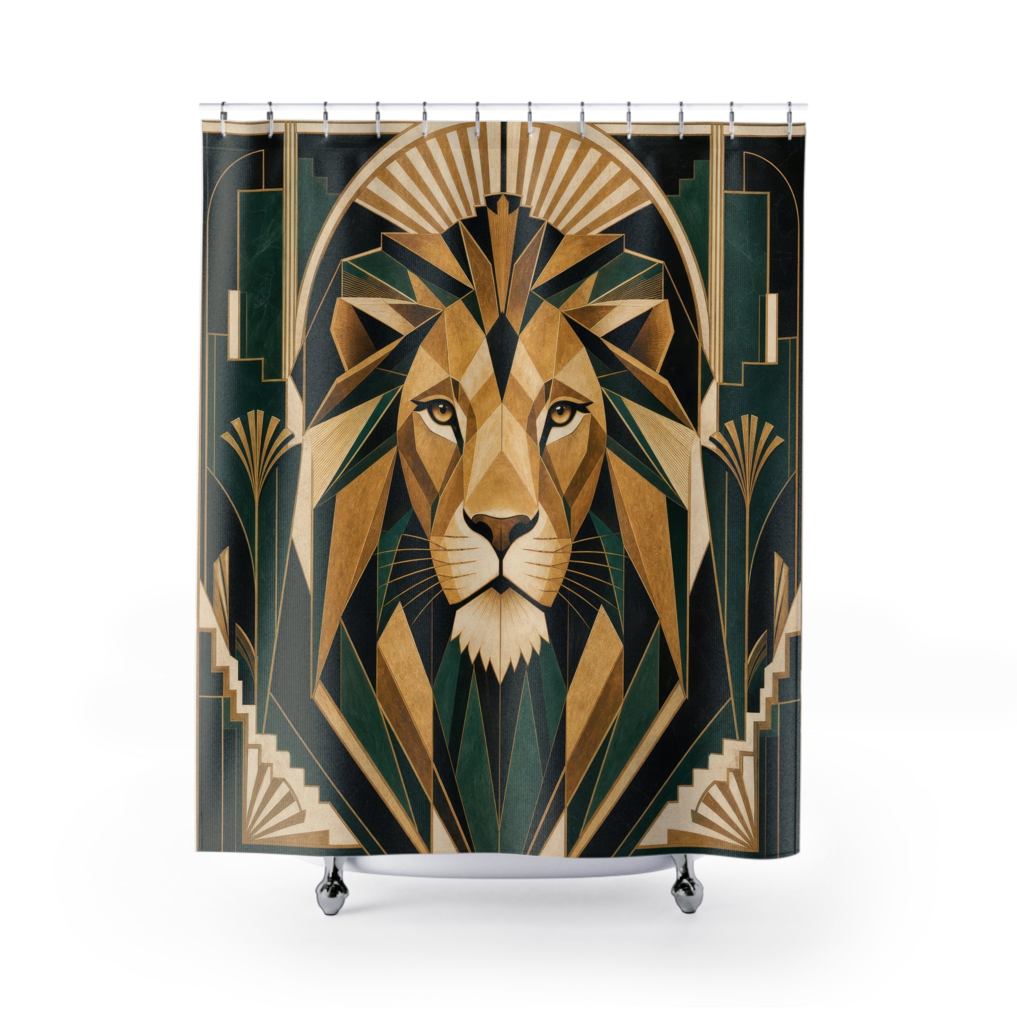 Art Deco Lion Shower Curtain