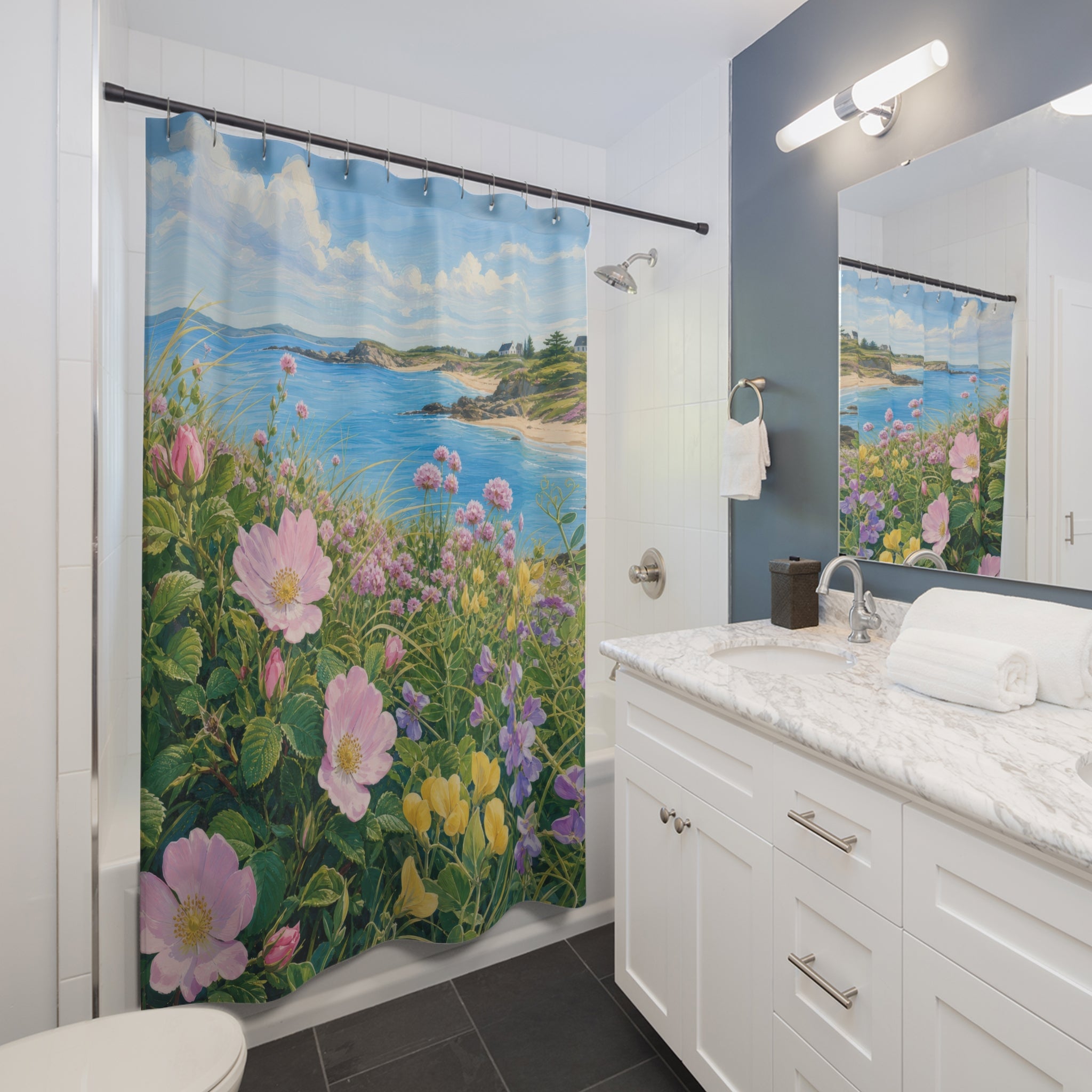 Spring Dune Wildflower Shower Curtain