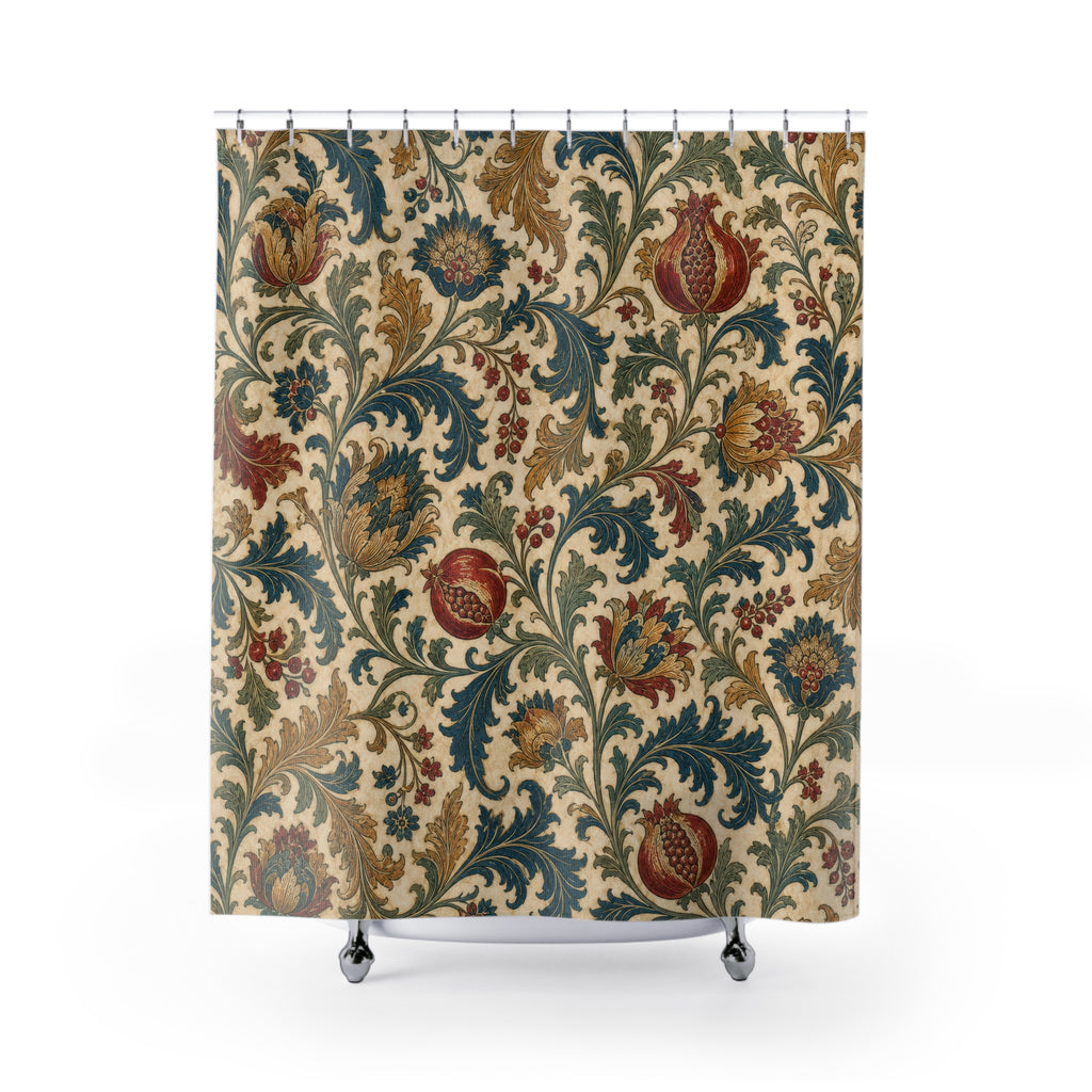 Jacobean Floral Shower Curtain