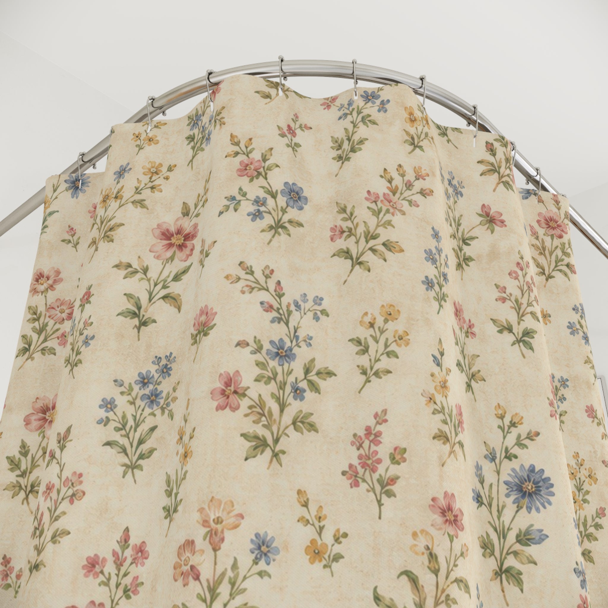 Vintage Ditsy Floral Wildflower Flower Botanical Farmhouse Shower Curtain