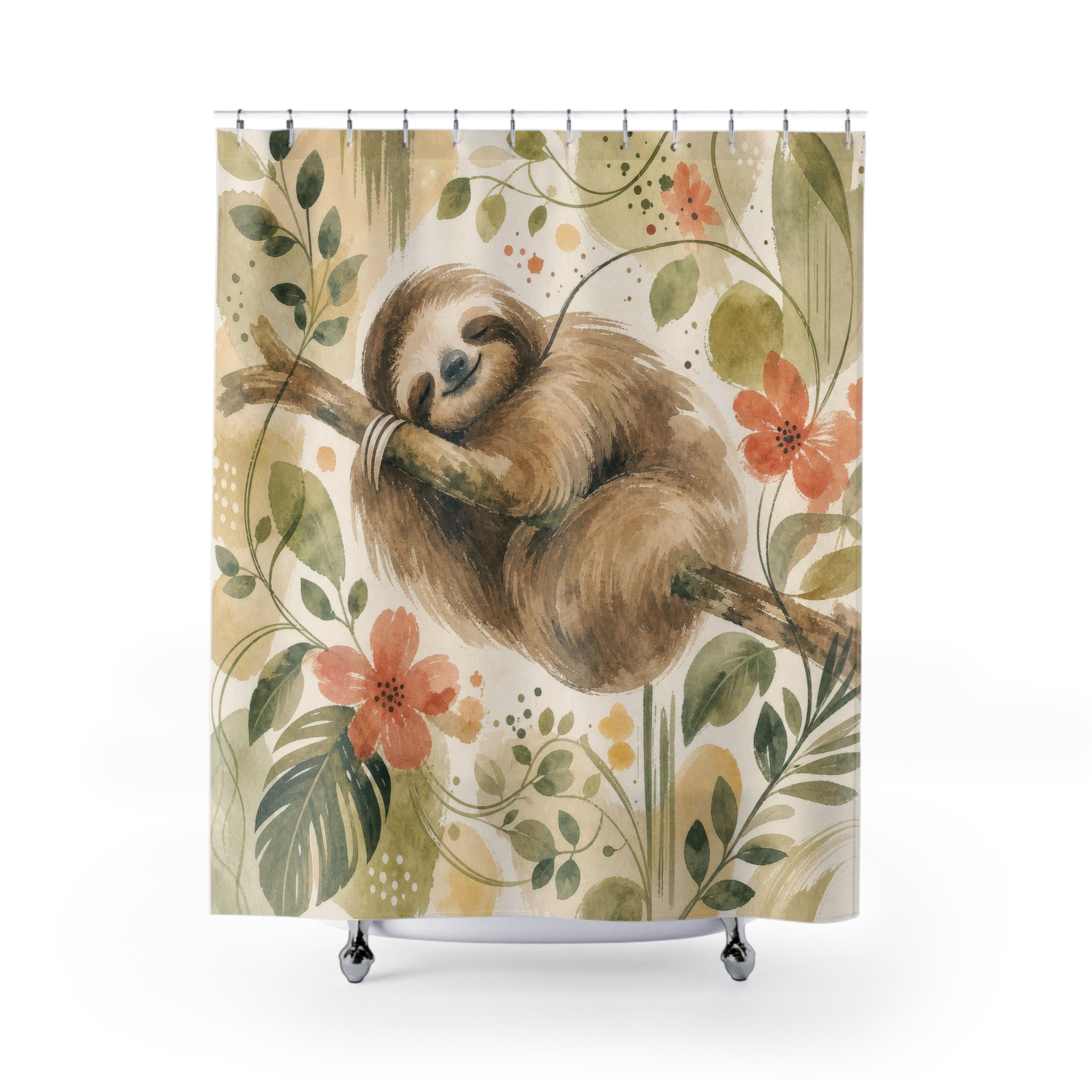 Sloth Tropical Shower Curtain