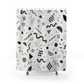 Black White Abstract Confetti Shower Curtain
