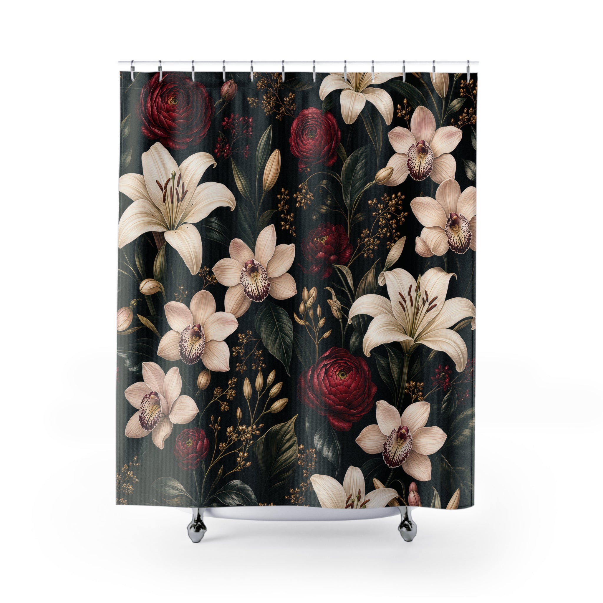 Dark Lily Shower Curtain