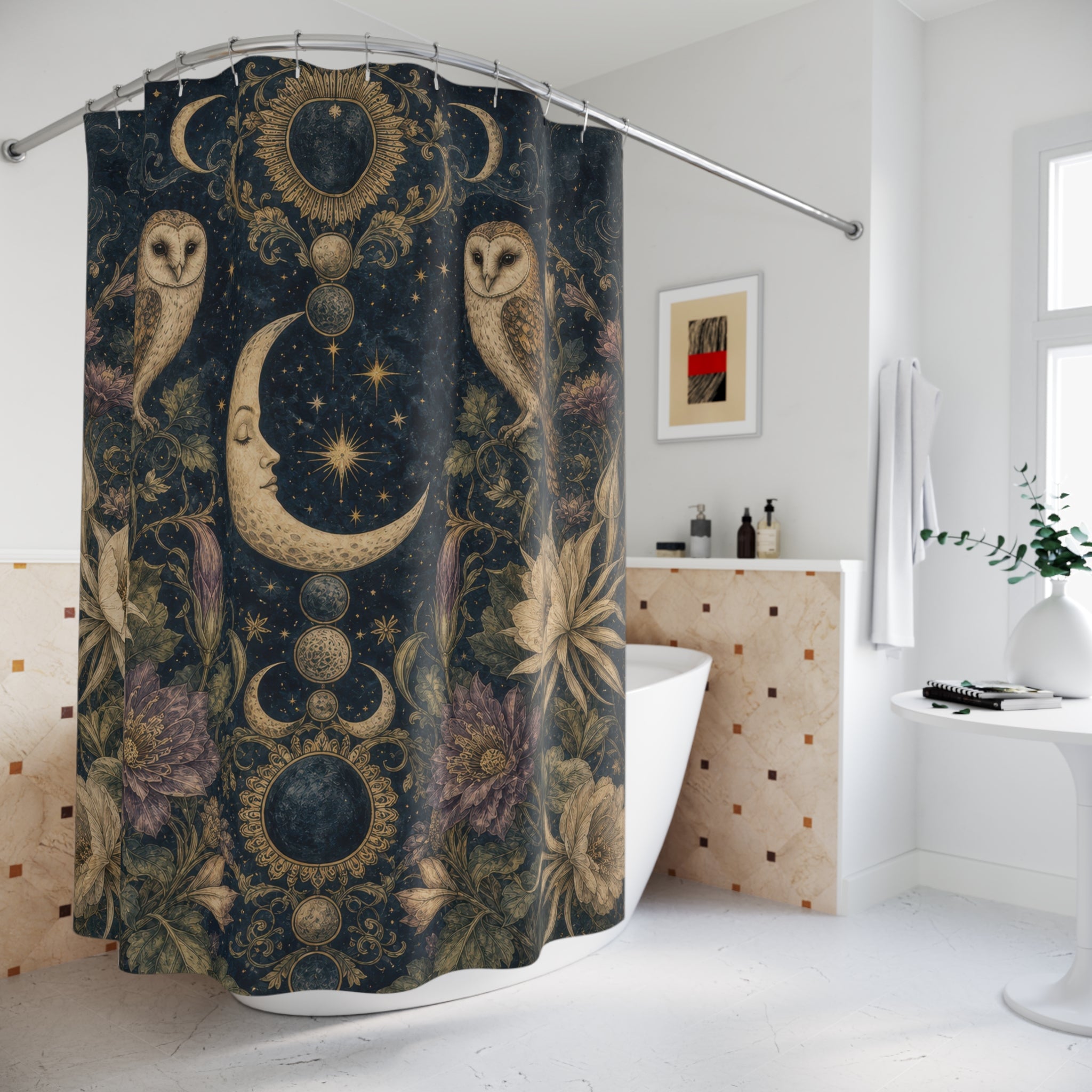 Celestial Moon Shower Curtain